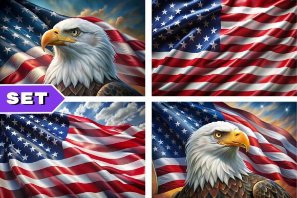 America's Spirit in Pixels: 10+ American Flag Background Digital Des
