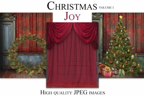 Christmas Joy Digital Backdrops: Instant Festive Magic for Your Photos