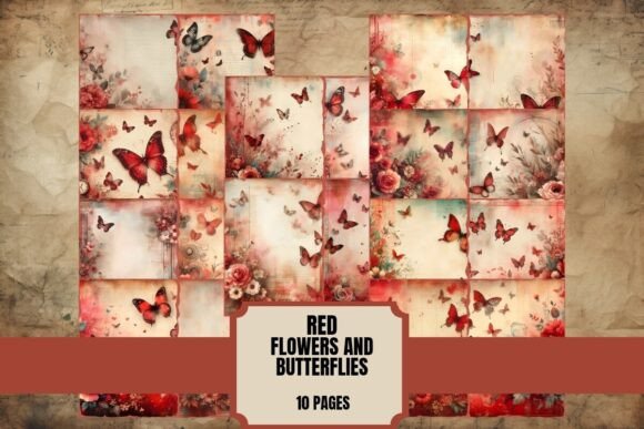 Crafting with Charm: The Red Flowers & Butterflies Junk Journal