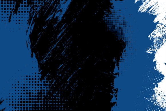 Dirty Brush Blue Black Background: Edgy, Graphic Texture for Bold Design