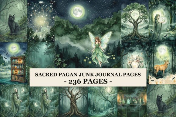 Embrace Earthy Aesthetics with Sacred Pagan Junk Journal Pages