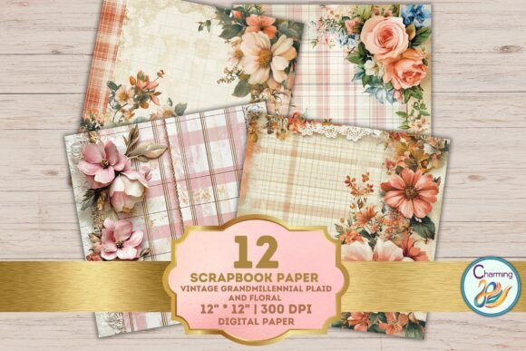 Embracing Nostalgia with Shabby Chic Plaid Floral Digital Paper