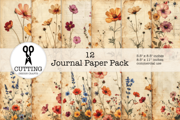 Floral Journal Paper Pack: Vintage Charm for Modern Projects