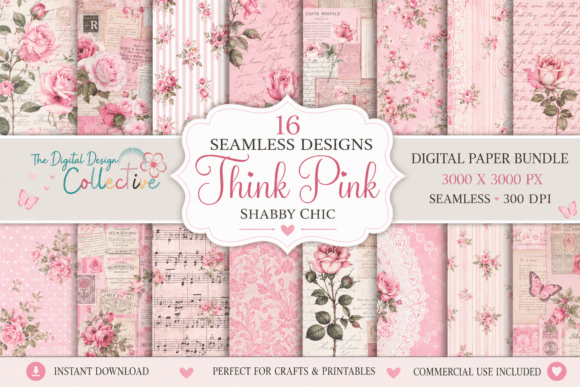 Seamless Pink Shabby Chic Papers: Your Design Toolkit