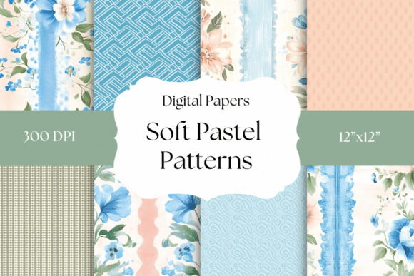 Soft Cottagecore Blue Digital Papers: A Gentle Touch for Modern Projects