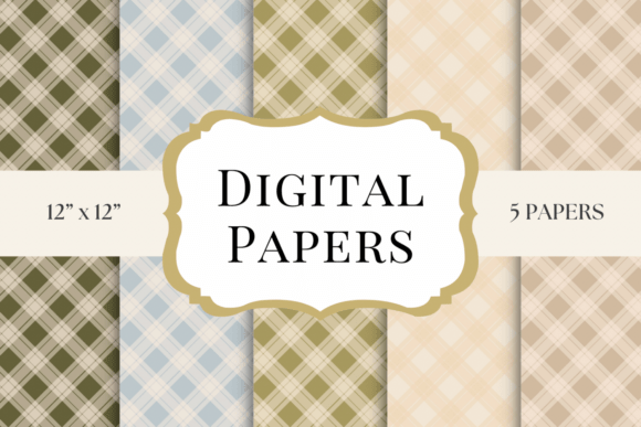 Soft Plaid Digital Papers for Timeless Crafts