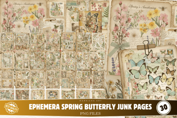 Spring Butterfly Junk Journal: Digital Ephemera for Creative Projects