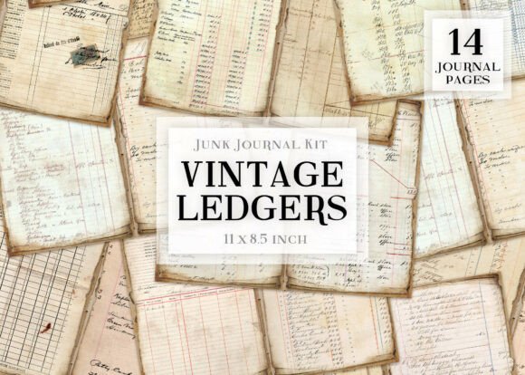 Vintage Ledgers Junk Journal Kit: A Designer's Toolkit for Authentic Texture