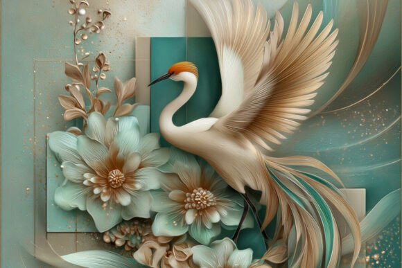 Whispering Crane Bundle: Nature-Inspired Digital Art for Elegant Crafts